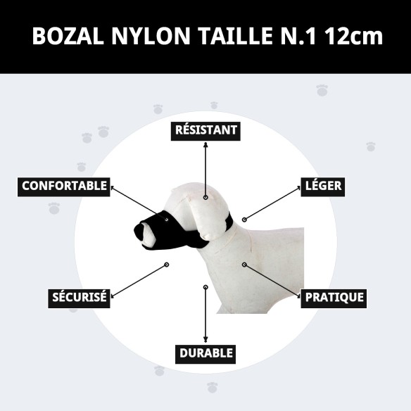 Muzzle en Nylon Taille N.1 - Confort et Sécurité pour votre Animal de Compagnie