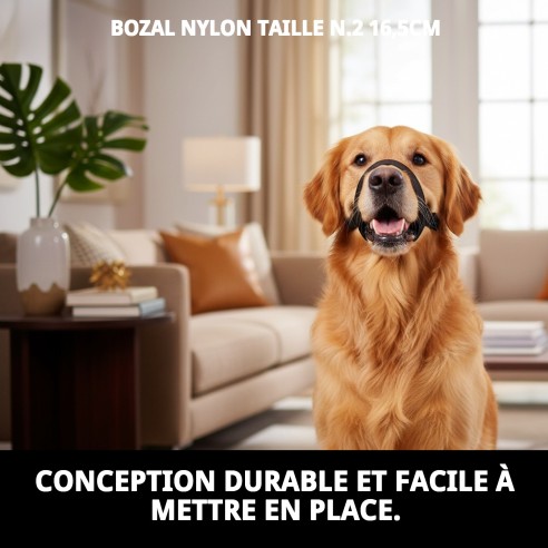 Muzzle en nylon taille N.2 pour chiens - Jusqu'à 16,5 cm