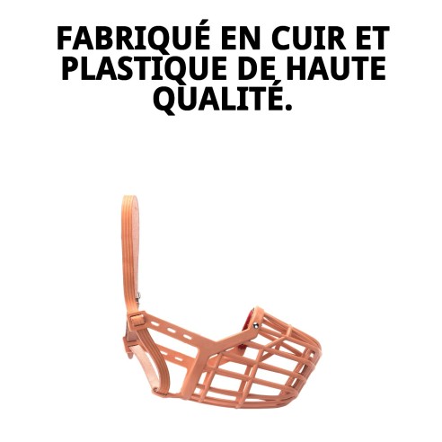 Muzzle Panier en Cuir et Plastique N.3 pour Animaux de Compagnie