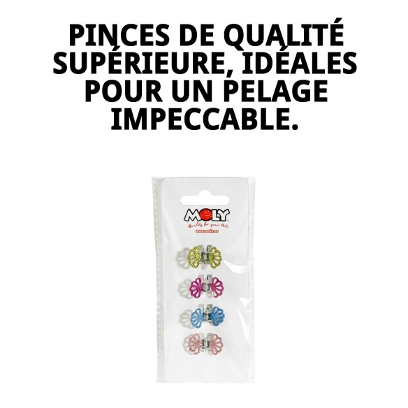 Exposant 4 Pinces à Cheveux - Prenez Soin de la Beauté de Votre Animal de Compagnie