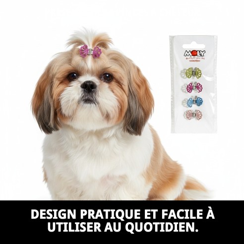 Exposant 4 Pinces à Cheveux - Prenez Soin de la Beauté de Votre Animal de Compagnie