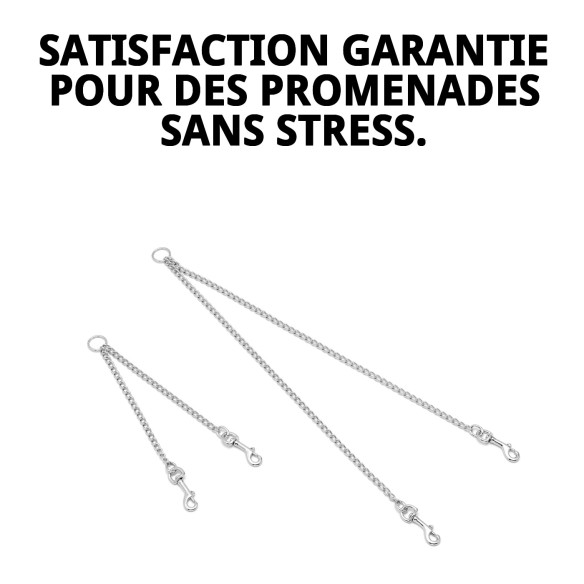 Accouplement Chromé pour 2 Chiens - 25cm x 2mm de Qualité