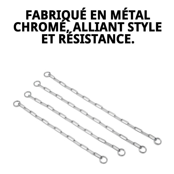 Collier en Chaîne Métallique Résistante pour Chiens 55cm