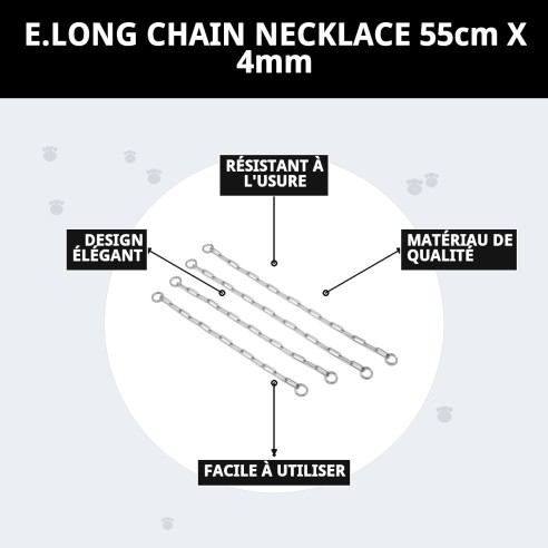 Collier en Chaîne Métallique Résistante pour Chiens 55cm