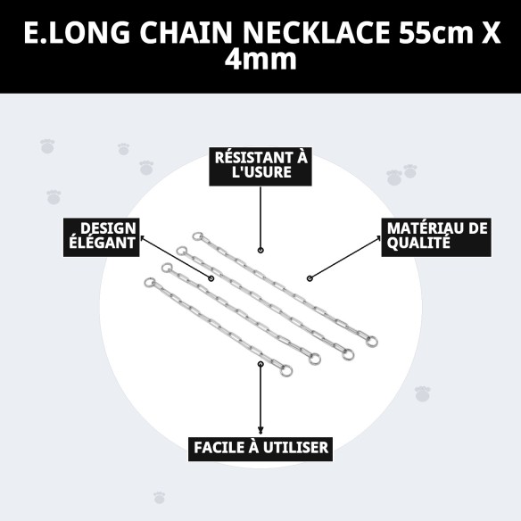 Collier en Chaîne Métallique Résistante pour Chiens 55cm