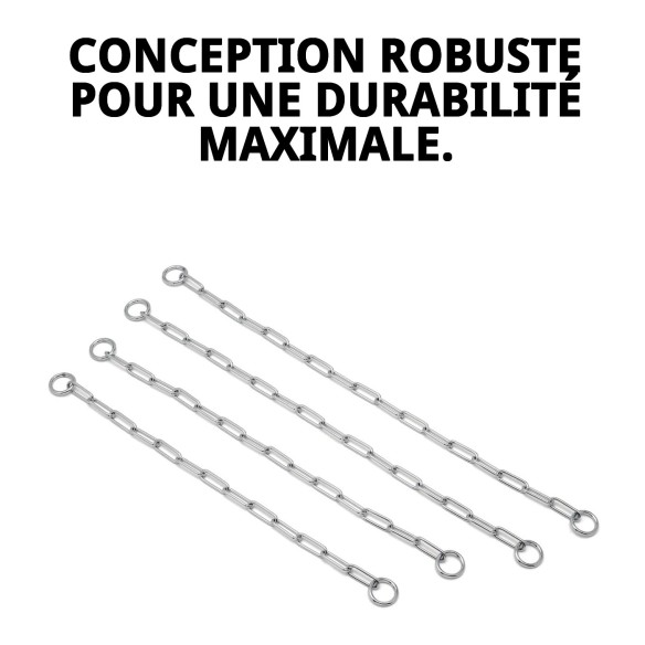 Collier Chaîne E.Long 65cm x 4mm pour Animaux de Compagnie