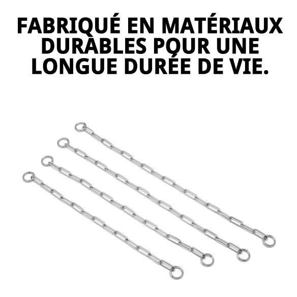 Collier en Chaîne pour Chiens - 70cm x 4mm Résistant
