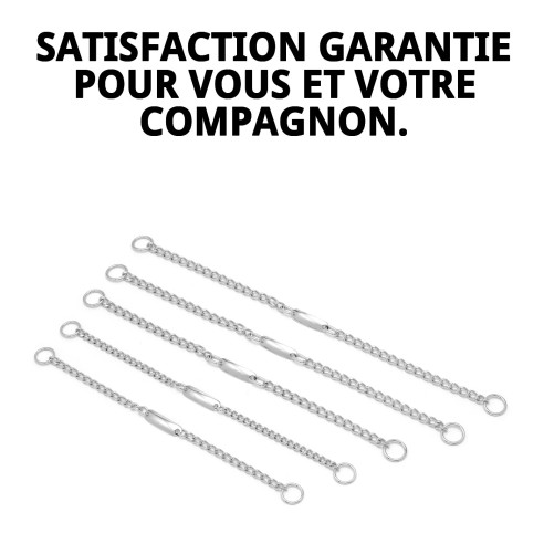 Collier Chaîne avec Plaque 60cm - Style et Sécurité pour votre Animal de Compagnie