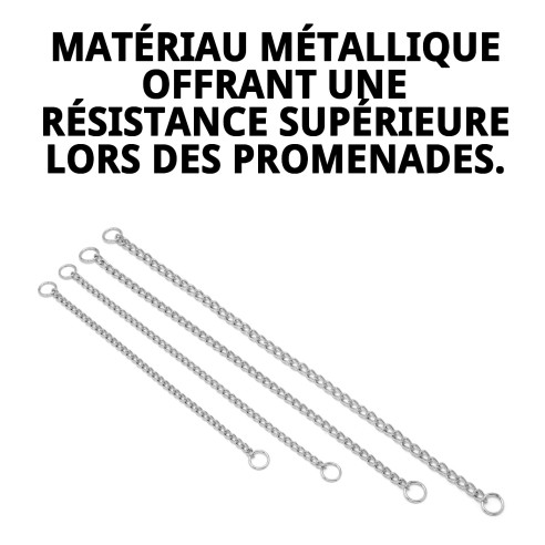 Collier Chaîne Chromé 45cm x 3,5mm pour votre animal de compagnie