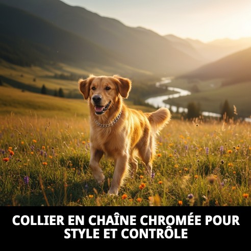 Collier Chaîne Chromé 55 cm x 3,5 mm pour Animaux de Compagnie