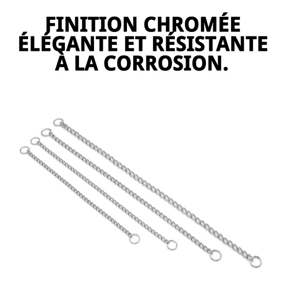 Collier en Chaîne Chromée pour Chien 75cm x 4mm