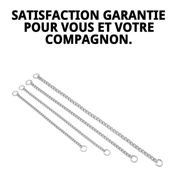 Collier en Chaîne Chromée pour Chien 75cm x 4mm