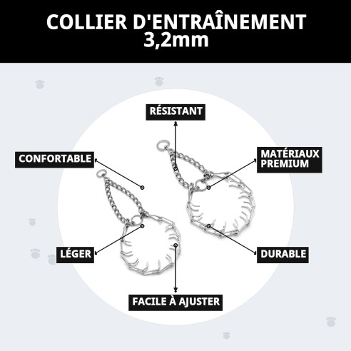 Collier d'éducation 3,2 mm : Contrôle et confort pour votre animal de compagnie