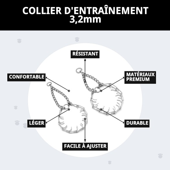 Collier d'éducation 3,2 mm : Contrôle et confort pour votre animal de compagnie