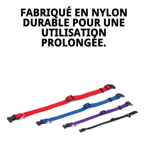Collier en nylon lisse avec grelot pour votre animal de compagnie 23-35 cm
