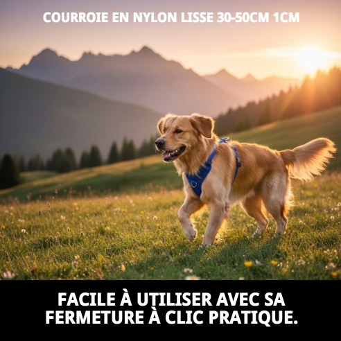 Harna en Nylon Lisse pour Chiens 30-50cm - Confort et Sécurité