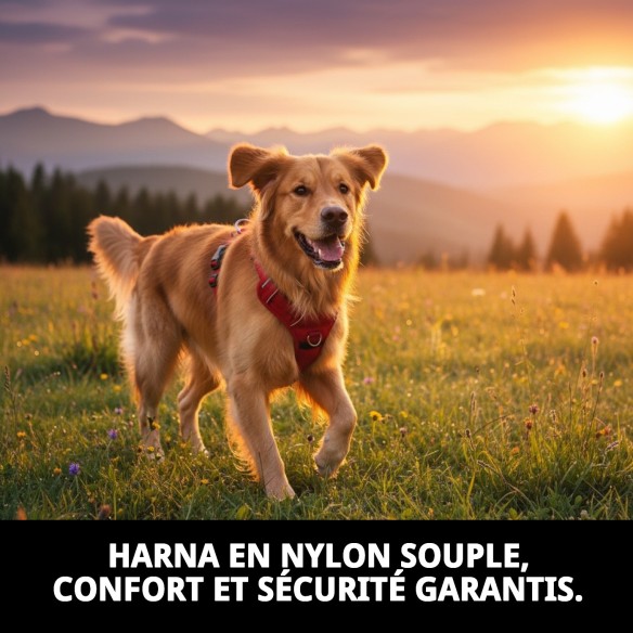 Harna en Nylon Ajustable pour Chiens - Confort et Sécurité