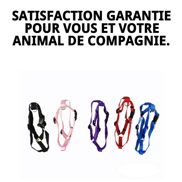 Harnais en nylon lisse extra rose 90-110 cm pour animaux de compagnie.