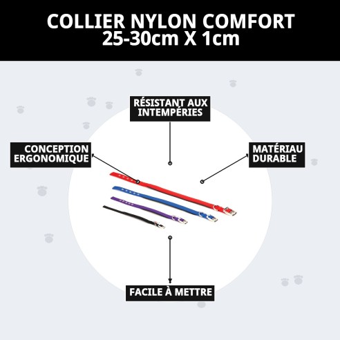 Collier en Nylon Confort pour Chiens - Confort Assuré