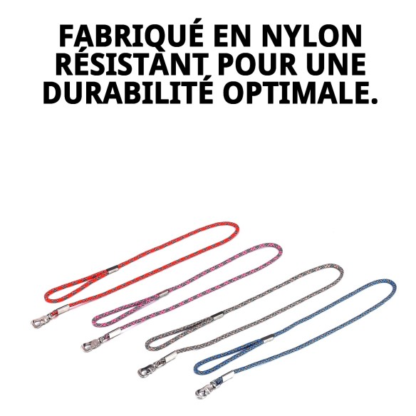 Ramal en nylon rond 120 cm x 1,3 cm pour animaux de compagnie.