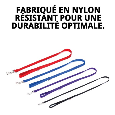 Sangle en nylon lisse 120 cm x 1,5 cm pour animaux de compagnie