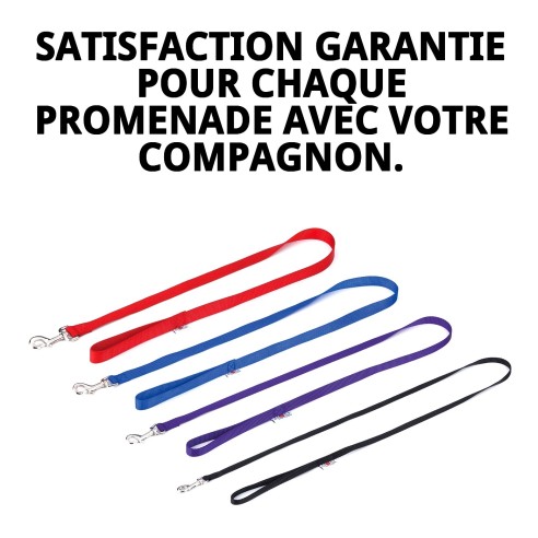 Sangle en nylon lisse 120 cm x 1,5 cm pour animaux de compagnie
