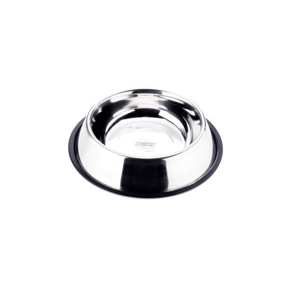 Bol en Acier Antidérapant 25 cm - 2,35 L Idéal pour Animaux de Compagnie