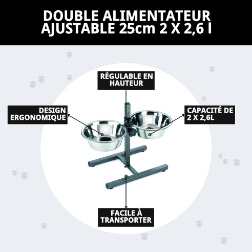 Comportement Double Réglable 25cm - Idéal pour vos Animaux de Compagnie