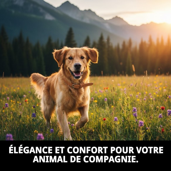 Collier en cuir lisse 50x2 cm pour votre animal de compagnie, élégant et durable.