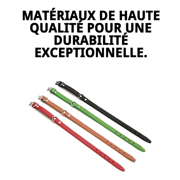 Collier en cuir lisse 50x2 cm pour votre animal de compagnie, élégant et durable.