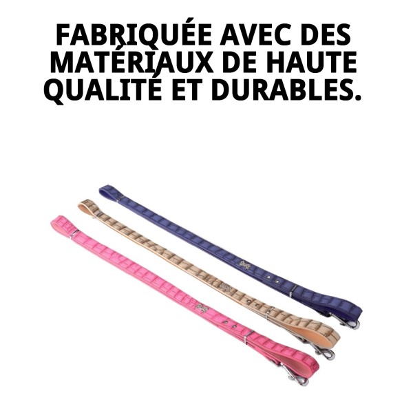 Rameau en cuir avec os 2,5x120 cm pour animaux de compagnie.