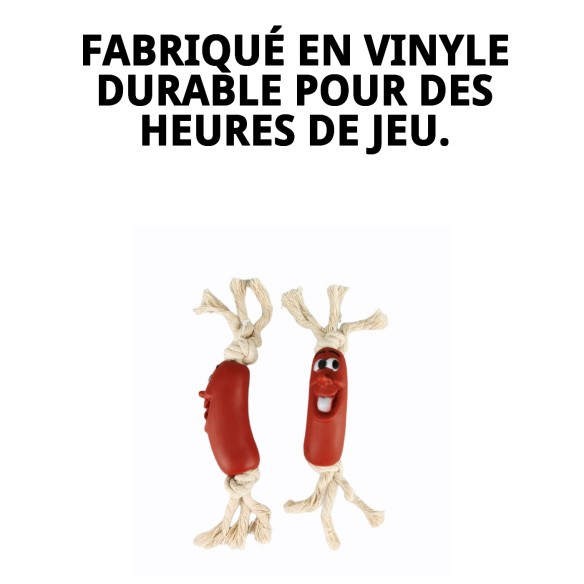 Jouet en Vinyle Saucisse 19 cm : Amusement pour votre Animal de Compagnie