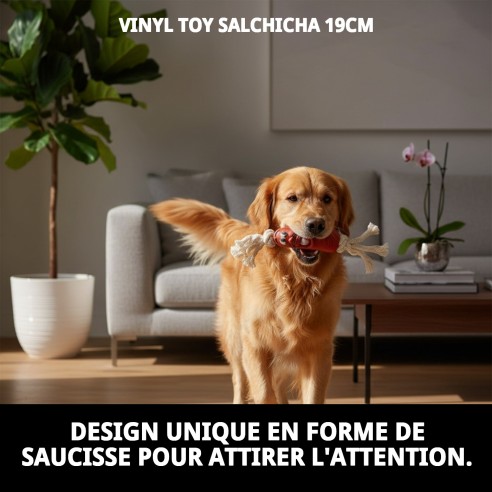 Jouet en Vinyle Saucisse 19 cm : Amusement pour votre Animal de Compagnie
