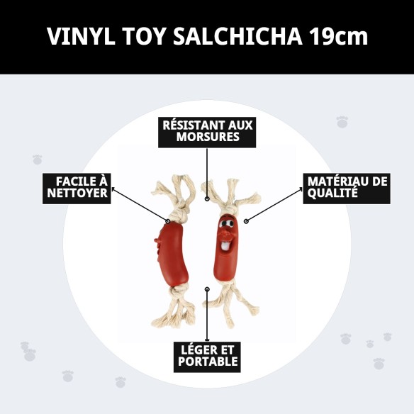 Jouet en Vinyle Saucisse 19 cm : Amusement pour votre Animal de Compagnie