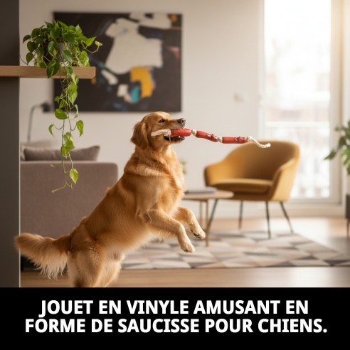 Jouet en Vinyle Saucisse 75 cm pour Chiens - Amusement Sûr