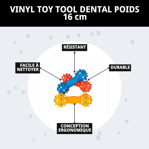 Jouet Dentaire en Vinyle 16 cm pour Animaux de Compagnie - Amusant et Utile