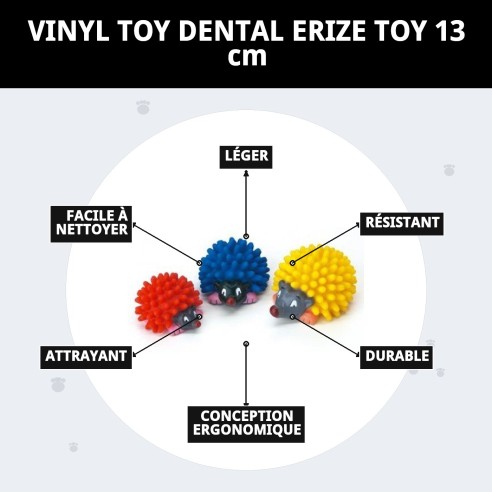 Jouet en Vinyle Hérisson Dentaire 13 cm pour votre Animal de Compagnie