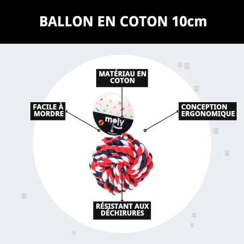 Balle à Mordre en Coton 10 cm pour Animaux de Compagnie Amusants