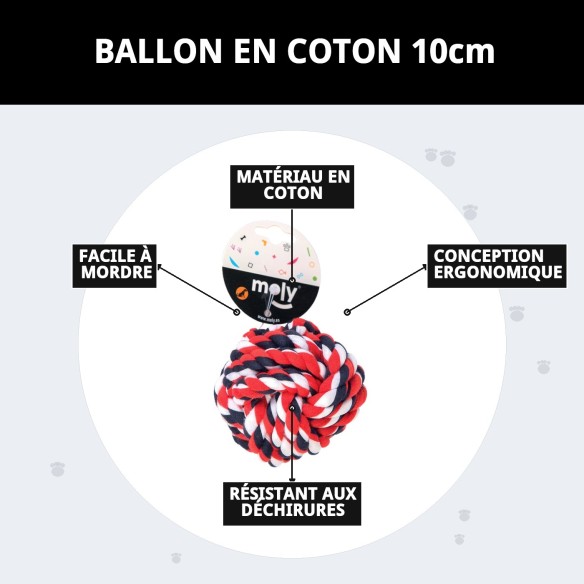 Balle à Mordre en Coton 10 cm pour Animaux de Compagnie Amusants