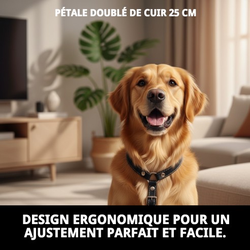 Collier en cuir rembourré 25 cm - Confort et style pour votre animal de compagnie