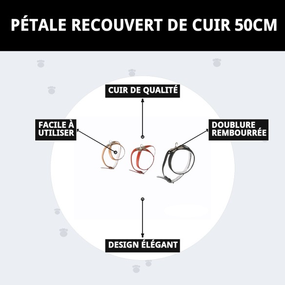 Petral en Cuir Doublé 50 cm : Style et Confort pour votre Animal de Compagnie