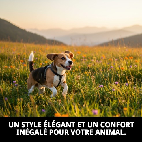 Harnais en cuir avec fourniture de 25 cm pour votre animal de compagnie.