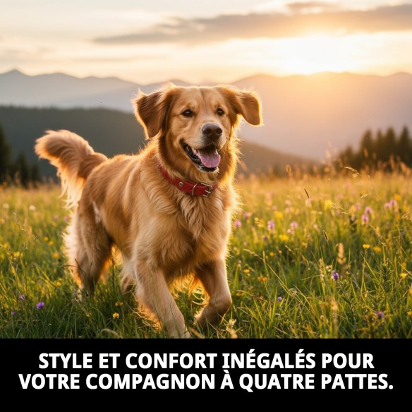 Collier en Cuir Lisse pour Animaux 60x3,5 cm - Style et Durabilité