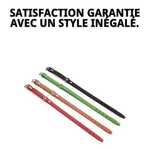 Collier en Cuir Lisse pour Chiens - Style et Confort