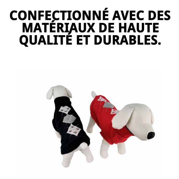 Jersey à Motif Losanges pour Animaux - 35 cm de Style Unique