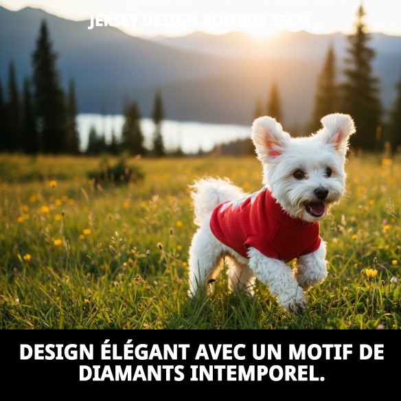 Jersey à Motif Losanges pour Animaux - 35 cm de Style Unique