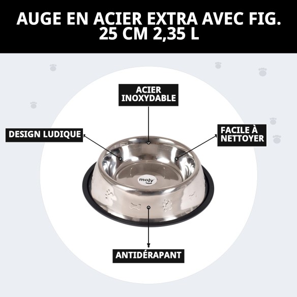 Bol en Acier Inoxydable de 25 cm avec Design Amusant