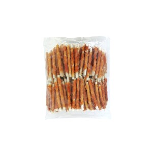 Peau de Vache en Gros avec Filet de Poulet de Ferme 1kg pour Animaux de Compagnie