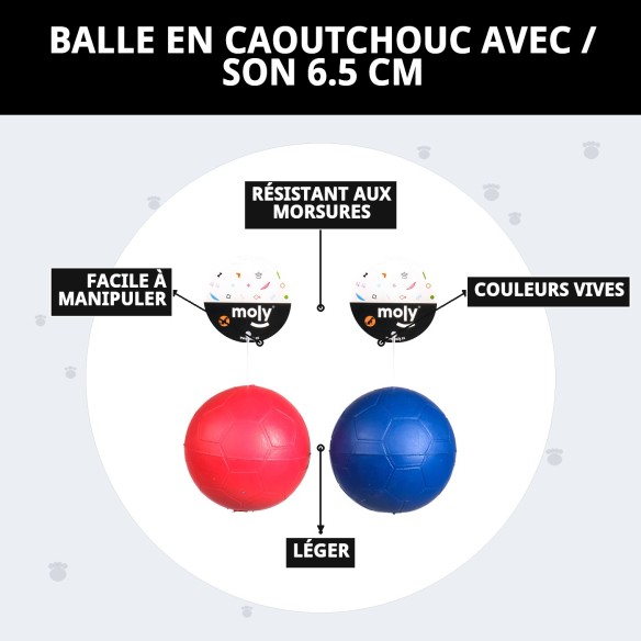 Balle en Caoutchouc avec Son pour Chiens - 6,5 cm
