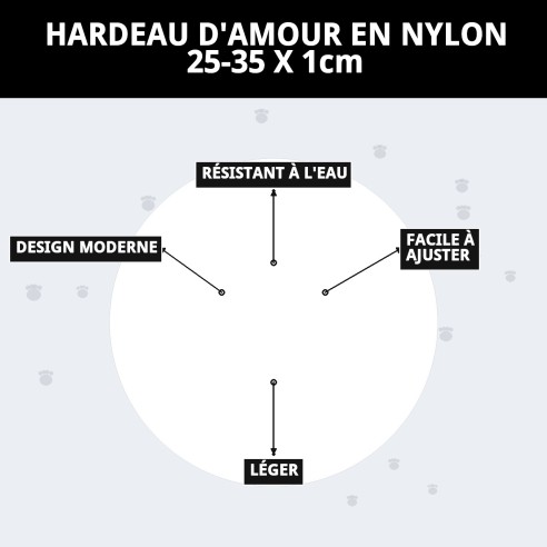 Harnais en nylon Love 25-35 cm pour votre animal de compagnie avec style.